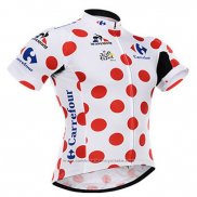2015 Maillot Cyclisme Tour de France Blanc et Rouge Manches Courtes et Cuissard
